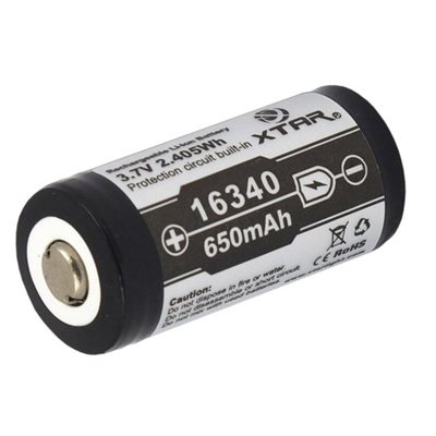 Baterija XTAR 16340/R-CR123, punjiva, 650mAh