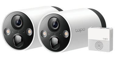 Mrežna nadzorna kamera TP-LINK Tapo C420S2, 2K, baterijska, vanjska, WiFi, senzor pokreta, noćno snimanje, 2 komada + hub