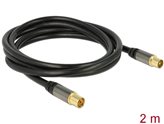 Antenski kabel DELOCK IEC (M) > IEC (Ž) RG-6/U, 2m, crni