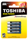 Baterija TOSHIBA, LR03 ALKALINE 4/1, 4 baterije, AAA