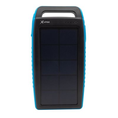 Mobilni USB punjač XLAYER Plus, solarni, 15000mAh, LED, crno-plavi