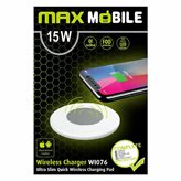 Kućni punjač MAXMOBILE WI-076 QC, 15W, za smartphone, bežični, bijeli