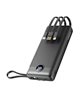 Mobilni USB punjač VEGER C20, 20000 mAh, ugrađeni kablovi, crni