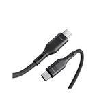 Kabel VEGER CC01, USB-C na USB-C, 60W, 1,2m, pleteni crni