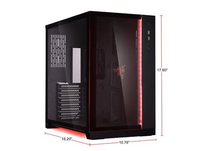 RABLJENI - Kućište LIAN LI PC-O11D Razer Edition, MIDI, ATX, window, crno, bez napajanja