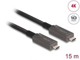 Kabel DELOCK, USB-C 3.2 (M) na USB-C 3.2 (M), optički, PD, 15m, crni