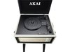 Gramofon AKAI ATT-100BT, BT, USB, SD, ugrađeni zvučnici, koža, drvene noge, crni