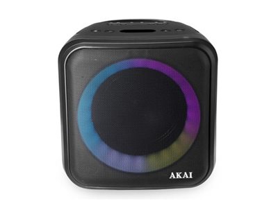 Karaoke AKAI ABTS-S6, 20W, FM, BT, USB, stalak, LED efekti, crni
