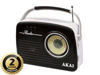 Prijenosni radio uređaj AKAI APR-11BLACK, FM, AM, analogna skala, USB, SD, crni