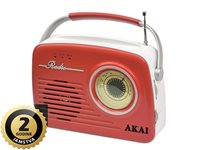 Prijenosni radio uređaj AKAI APR-11RED, FM, AM, analogna skala, USB, SD, crveni