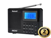 Prijenosni radio uređaj AKAI APR-400,FM, AM, BT, sat, alarm, LCD, AC, crni