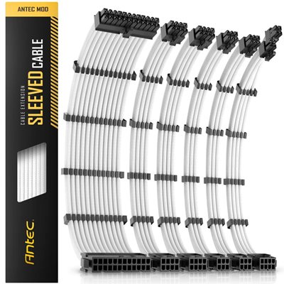 Produžni kablovi za napajanje ANTEC PSU Extension Cable Kit, bijelo-crni