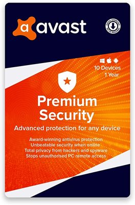 AVAST Premium Security, godišnja pretplata, za 10 uređaja