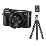 Digitalni fotoaparat CANON Powershot G7X Mark II VLOGGER KIT, 20,1 Mp, FHD, crni