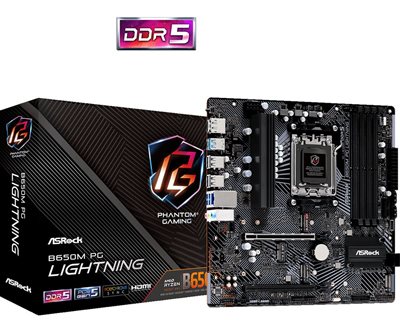 Matična ploča ASROCK B650M PG Lightning, AMD B650, DDR5, mATX, s. AM5