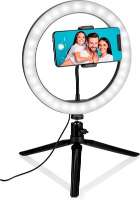 Selfie tripod GRUNDIG Selfie Ring Light, sa svjetlosnim prstenom, 120 LED dioda, crni