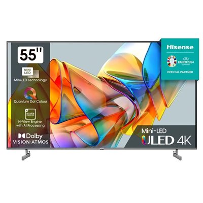 Mini-LED TV 55" HISENSE 55U6KQ, Smart TV, 4K UHD, DVB-T2/C/S2, HDMI, Wi-Fi, USB, LAN - energetski razred F