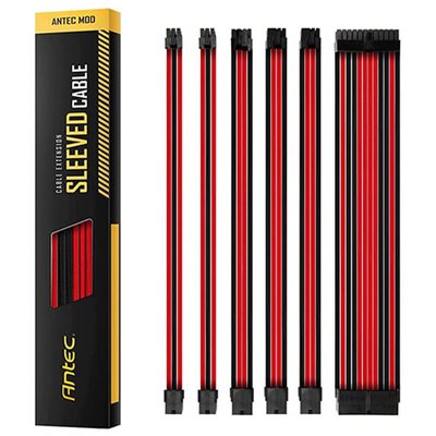 Produžni kablovi za napajanje ANTEC Sleeved Extension Cable Kit, crno-crveni