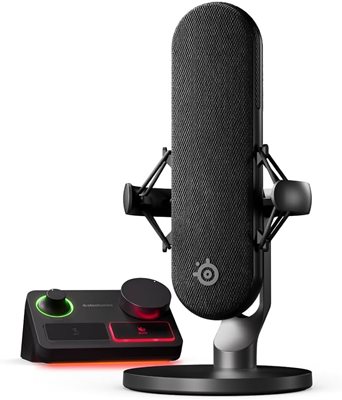 Mikrofon STEELSERIES Alias Pro, XLR, stream mixer, crni