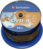 Medij DVD-R VERBATIM 16x, 4.7GB, Wide Printable, spindle, 50 komada
