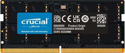 Memorija SO-DIMM PC-41600, 32GB, CRUCIAL CT32G52C42S5, DDR5 5200MHz