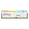 Memorija PC-51200, 32GB, KINGSTON Fury Beast White RGB KF564C32BWEAK2-32, EXPO, DDR5 6400MHz, kit 2x16GB