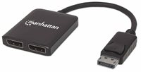 Razdjelnik DisplayPort MANHATTAN, 2x DisplayPort (Ž), 4K@30Hz, MST, crni