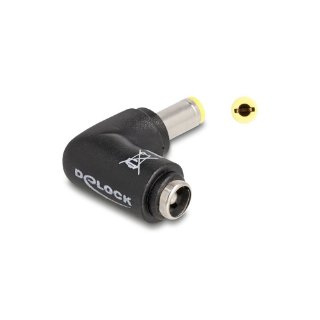 Adapter DELOCK 5,5 x 2,5mm(M) na 5,5 x 2,5mm (Ž), kutni, za punjenje laptopa