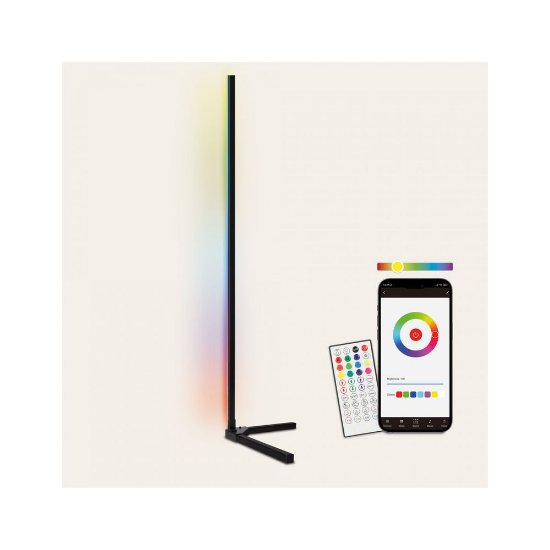 LED podna svjetiljka KSIX SmartLED, kutna, 140cm, 12W, 450 lumena, daljinski, WiFi