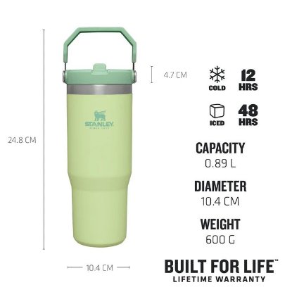 Boca STANLEY Classic Iceflow Flip Straw Tumbler, 0.89l, žuta