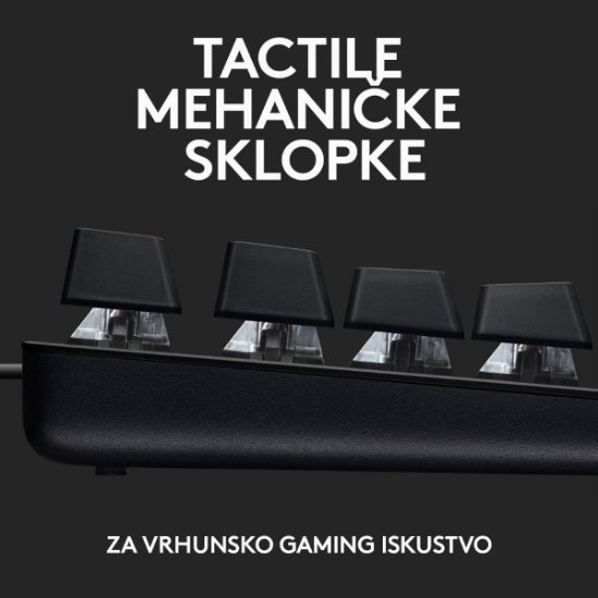 Tipkovnica LOGITECH Gaming G413 TKL SE, mehanička, crna, USB, US layout