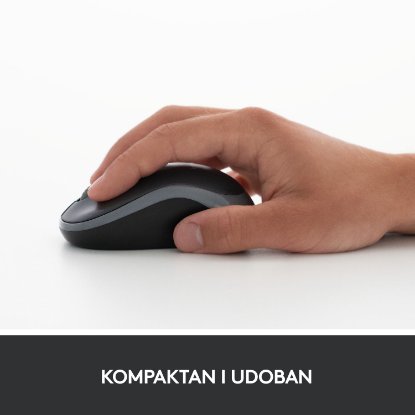 Miš LOGITECH M185, optički, bežični, 1000dpi, crno-sivi