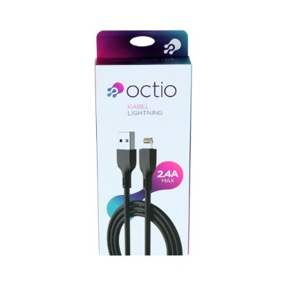 Kabel OCTIO USB-A (M) na Lightning (M), crni, 1m