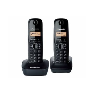 Telefon PANASONIC KX-TG1612FXH, bežični 2 slušalice, crni