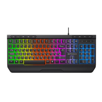 Tipkovnica EPOCH Tethys, Rainbow, membranska, crna, UK/HR layout, USB
