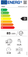 Perilica posuđa MIDEA MFD60S229W, 60 cm, 14 kompleta, energetski razred D, bijela