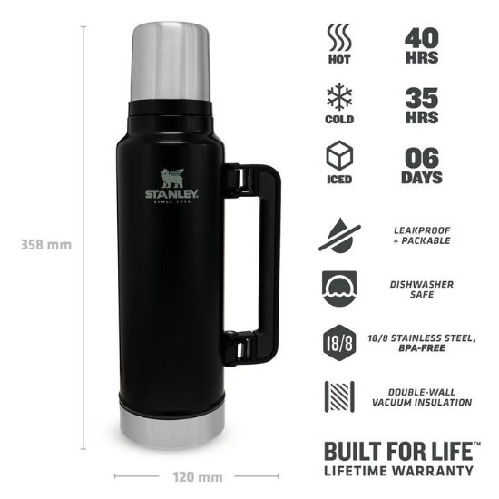 Boca STANLEY Classic Legendary Bottle, 1.4l, crna