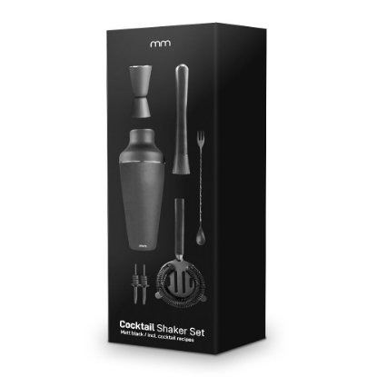 Set za koktele MIKAMAX Cocktail Shaker Set, 700ml, mat crni