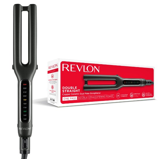 Pegla za kosu REVLON, dvostruka, crna