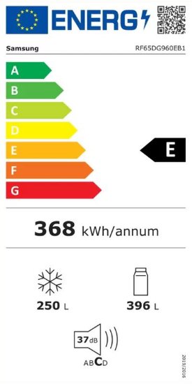 Slika Hladnjak SAMSUNG RF65DG960EB1EO, s francuskim vratima, 396/250 l, 183 cm, energetski razred E