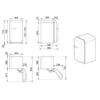 Hladnjak SMEG FAB5RCR5, retro, 73 cm, 34 l, energetski razred D, krem