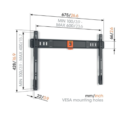 Nosač zidni za TV VOGEL'S TVM 1603, 40-100", fiksni, do 75kg