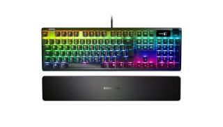 Tipkovnica STEELSERIES Apex 7, RGB, mehanička, Red switch, UK layout, USB, crna