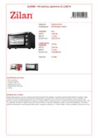 Mini pećnica ZILAN ZLN0980, 1380 W, 19 l, crna