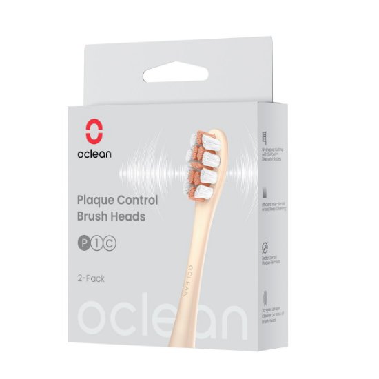 Zamjenske glave četkice za zube OCLEAN Plaque control P1C8, 2 nastavka, bež