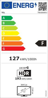 QLED TV 75" TCL NXTFRAME 75A300W, Google TV, 4K UHD, DVB-T2/C/S2, HDMI, Wi-Fi, USB, BT, energetski razred F