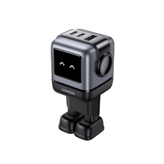Kućni punjač UGREEN Nexode RG, 65W, 1x USB-A, 2x USB-C, LED ekran, crno-sivi