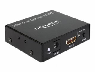 Razdjelnik audio signala DELOCK, 1x IN HDMI-A 19 pin (Ž) na 1x HDMI-A 19 pin (Ž), 1x 3.5MM, 1x Toslink (Ž), 1x RCA (Ž), 4K 30Hz