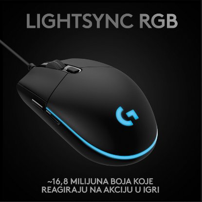 Miš LOGITECH Gaming G PRO HERO, 16000dpi, crni, USB