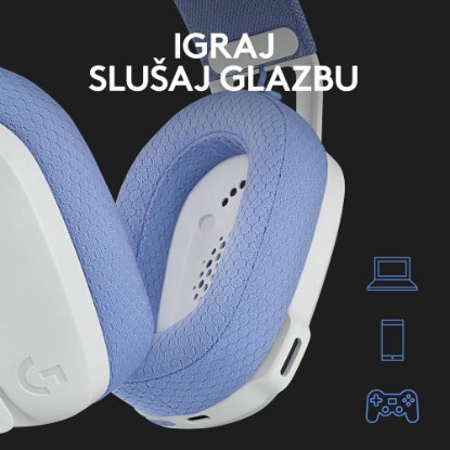 Slušalice LOGITECH Gaming G435 Lightspeed, USB-C, bežične, BT, lila-bijele